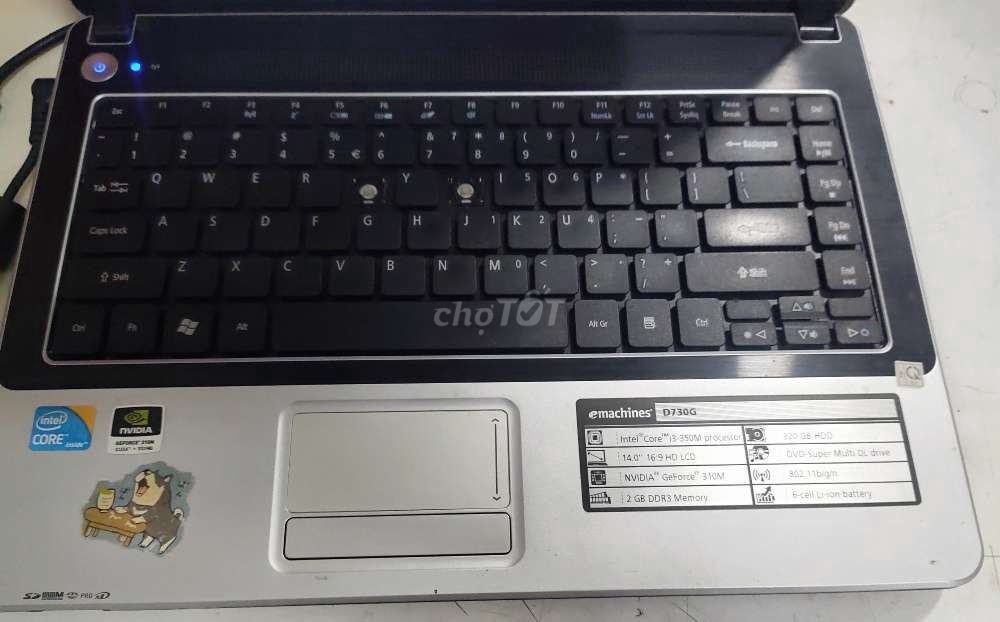 Laptop emachines D730g ram4gb chip i3 gen3