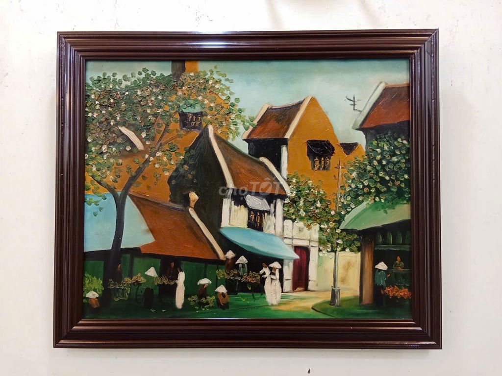 Tranh sơn dầu Phố 57.5x48 cm. Mua bán Đồ sưu tầm, đồ cổ tại Quận Hoàng Mai Hà Nội được đăng bởi Mai Xuân Tình hình 1