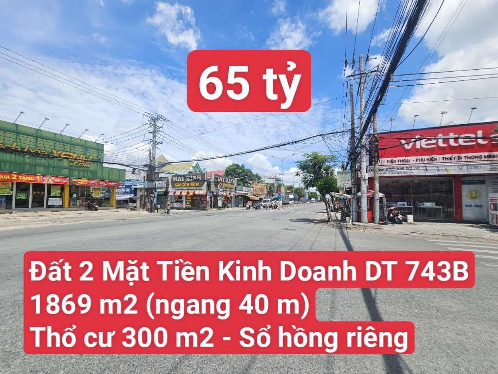 🆘 Đất 2 Mặt Tiền DT 743B gần ngã tư Vincom 550,P. Bình Hòa, Thuận An