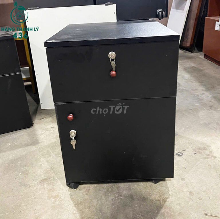 Tủ Hộc Văn Phòng Gỗ MDF Đen Đẹp 90%. Mua bán Đồ dùng văn phòng tại Quận Tân Phú Tp Hồ Chí Minh được đăng bởi Hàng thanh lý 436 hình 1