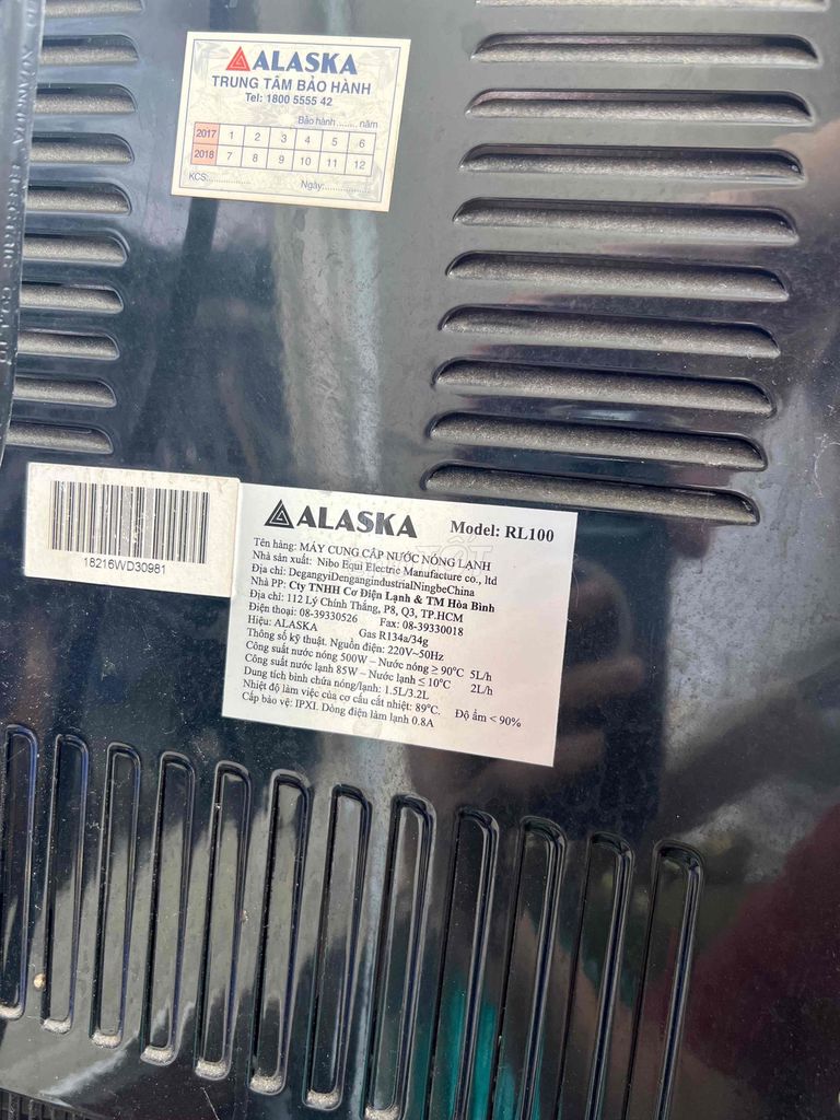 Máy nước nóng lạnh Alaska Rl100 Đen Block. Mua bán Nội thất, đồ gia dụng khác tại Quận Bình Thạnh Tp Hồ Chí Minh được đăng bởi Hieu huynh hình 1