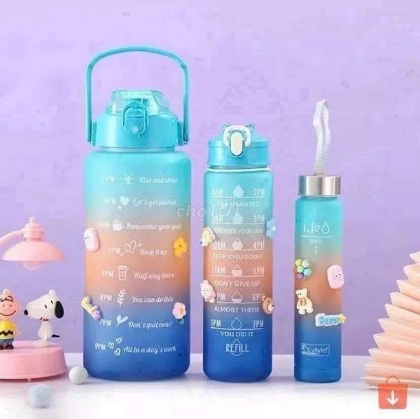 SET 3 BÌNH NƯỚC 2L,1L,300ML CÓ CHIA VẠCH