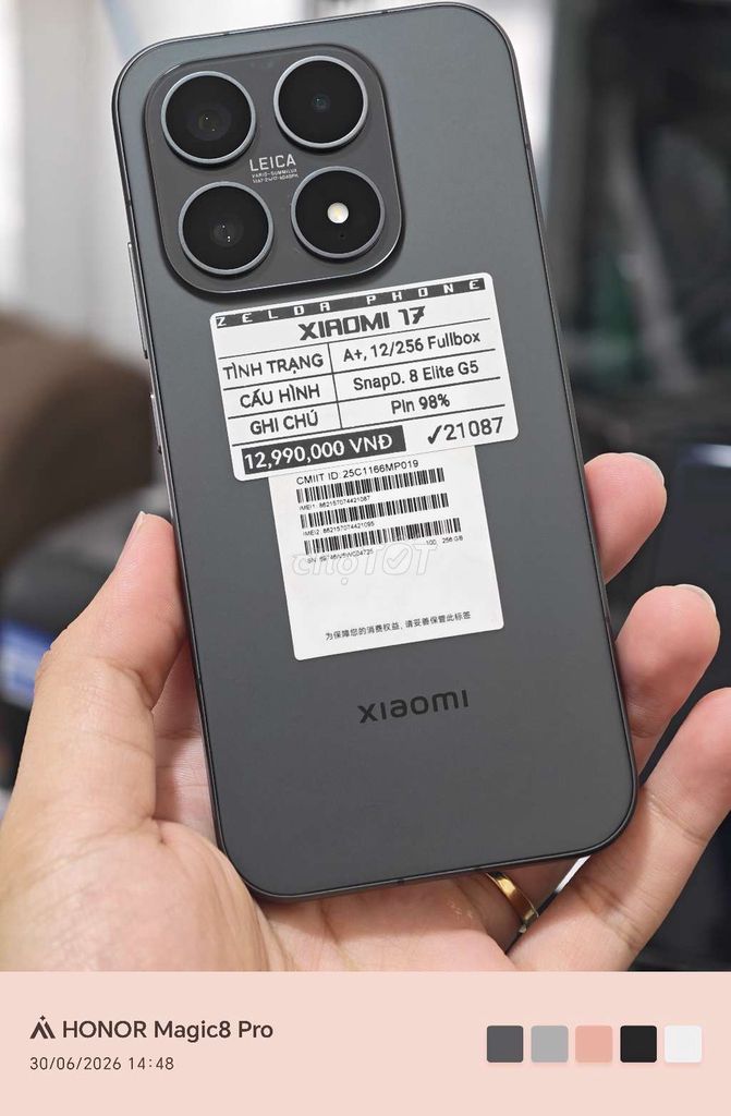Xiaomi 17 12GB/256GB Fulbox. Mua bán Điện thoại tại Quận Ninh Kiều Cần Thơ được đăng bởi Zelda Phone hình 1