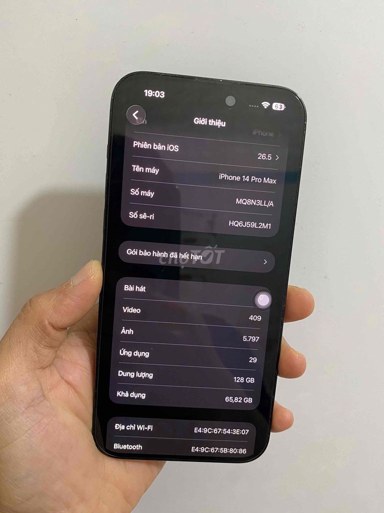 Apple iPhone 14 Pro Max Quốc Tế 128GB Đen Đẹp. Mua bán Điện thoại tại Thành phố Vĩnh Long Vĩnh Long được đăng bởi Phúc Long hình 1