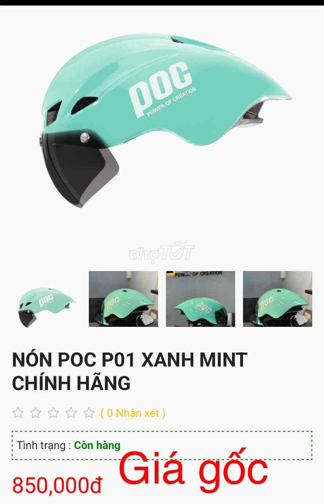 NÓN POC P01 XANH MINT CHÍNH HÃNG ( cũ còn Mới )