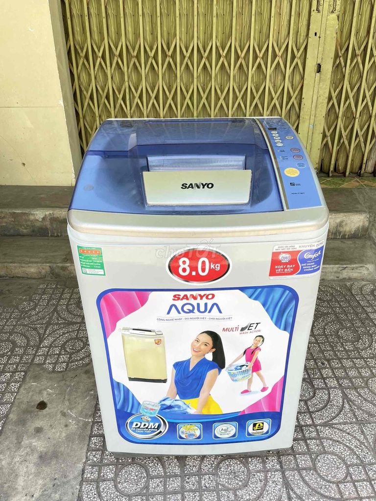 Máy giặt Sanyo 8kg giặt vắt êm