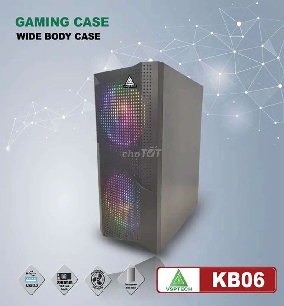 Thùng máy tính Case VSP CA KB06 1 mặt kính