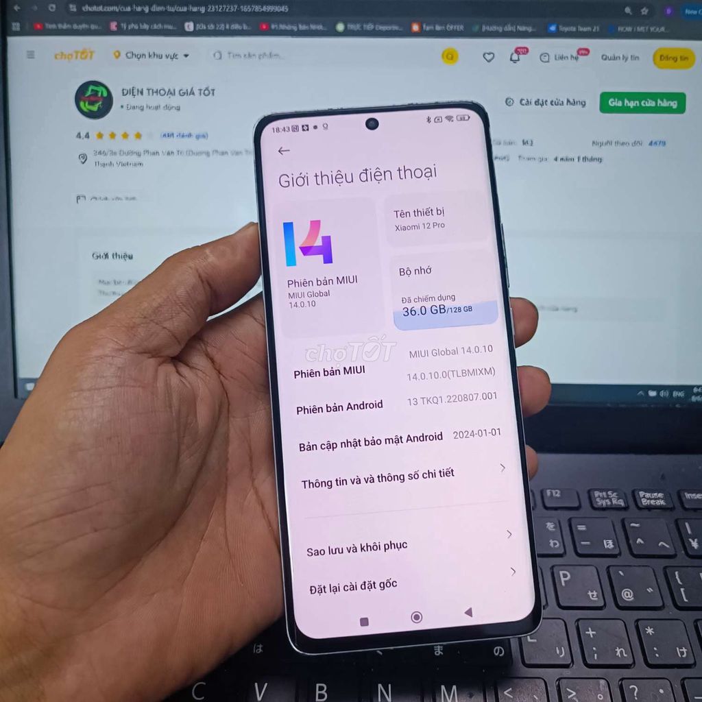 Xiaomi 12 Pro 8GB/128GB Snapdragon 8 Gen 1. Mua bán Điện thoại tại Quận Bình Thạnh Tp Hồ Chí Minh được đăng bởi Dân Mobile hình 1