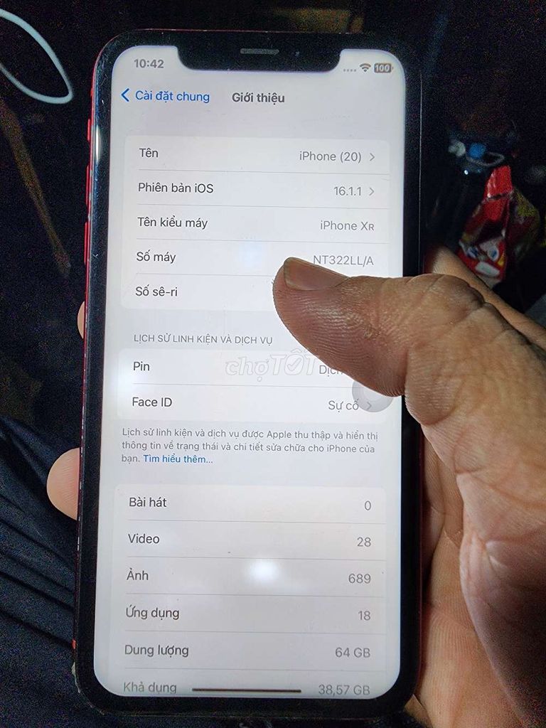 iPhone XR 64GB Đỏ 75%. Mua bán Điện thoại tại Quận Bình Thạnh Tp Hồ Chí Minh được đăng bởi tùng  hình 1