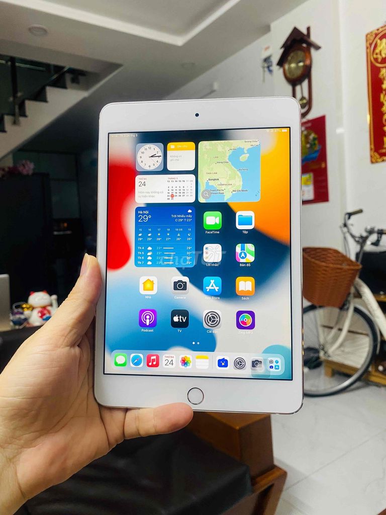iPad Mini 4 128GB Bạc, zin, còn vân,sạch icl, full. Mua bán Máy tính bảng tại Quận Tân Bình Tp Hồ Chí Minh được đăng bởi ANH ĐỨC Store hình 1