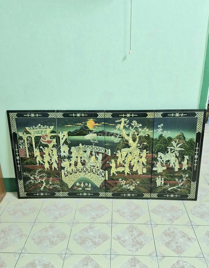 Tranh sơn mài cẩn ốc siêu đẹp,kt lớn