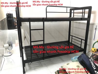 Giường ngủ 2 tầng sắt vuông 48 NEW 100% sẵn giao