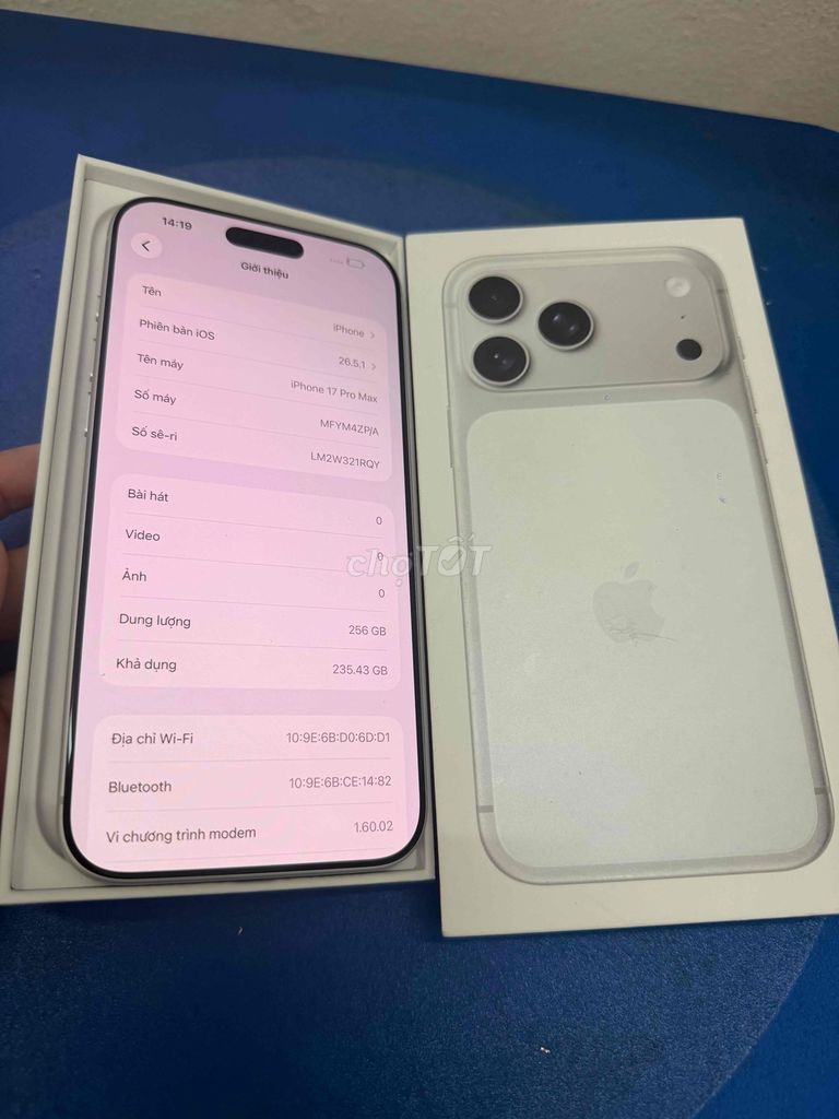 Apple iPhone 17 Pro Max 256GB Trắng Mới có khe sim. Mua bán Điện thoại tại Quận Hai Bà Trưng Hà Nội được đăng bởi kim hình 1