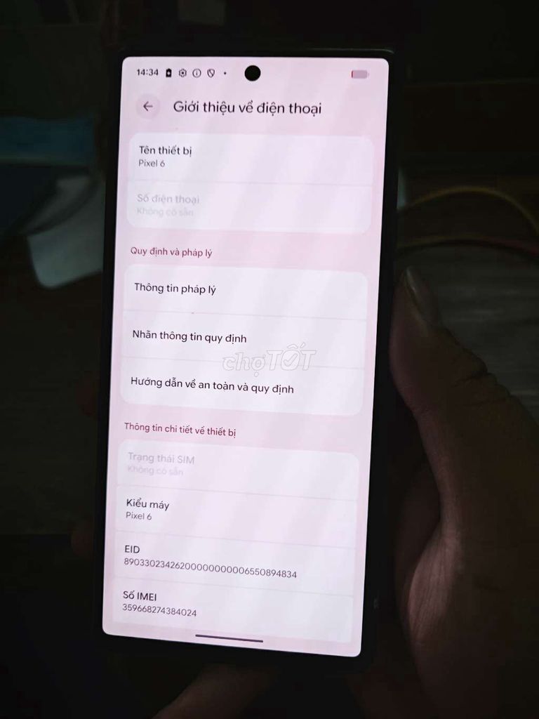 Google Pixel 6 qte. Mua bán Điện thoại tại Quận Hai Bà Trưng Hà Nội được đăng bởi Duc Minh hình 1