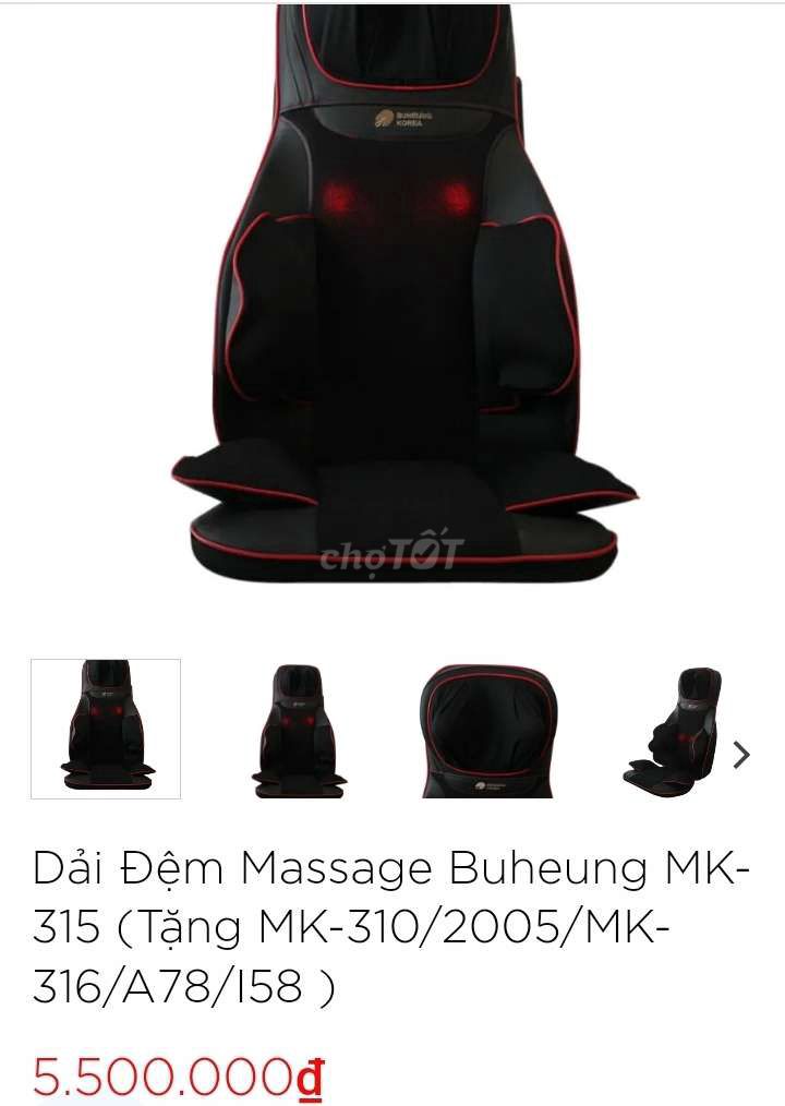 Mới 5tr Đệm ghế Massage Buheung Korea bấm ko ăn