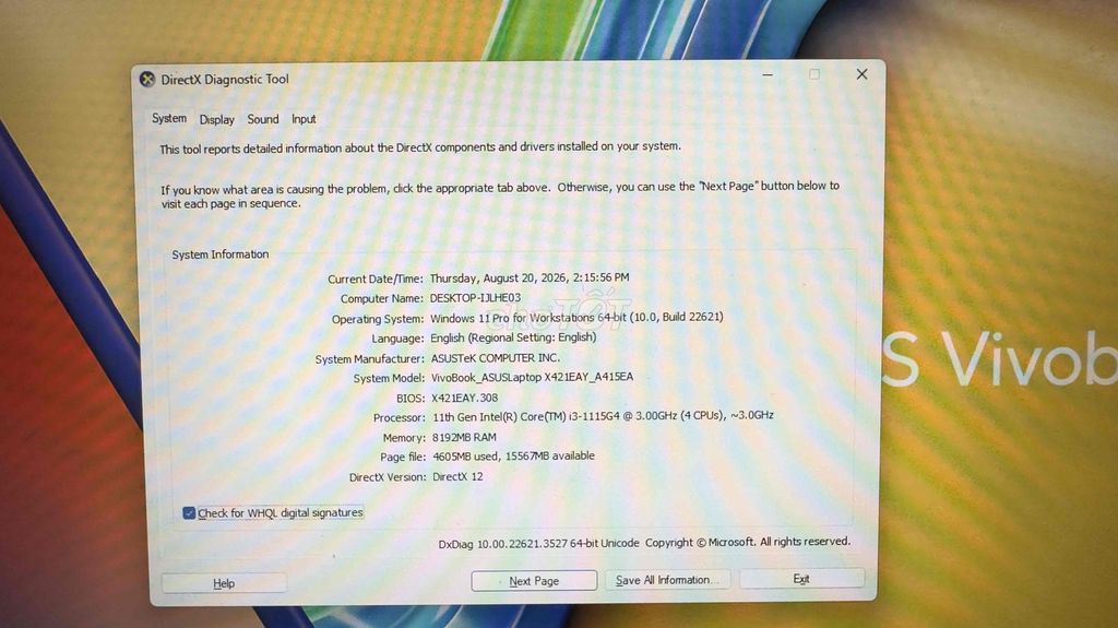 Asus VivoBook A415EA i3 1115G4 8GB/256GB. Mua bán Laptop tại Quận Đống Đa Hà Nội được đăng bởi Thanh Quang hình 1