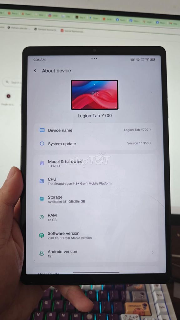 Lenovo Legion Tab Y700 12GB/256GB. Mua bán Máy tính bảng tại Quận 10 Tp Hồ Chí Minh được đăng bởi Ngọc Dũng hình 1