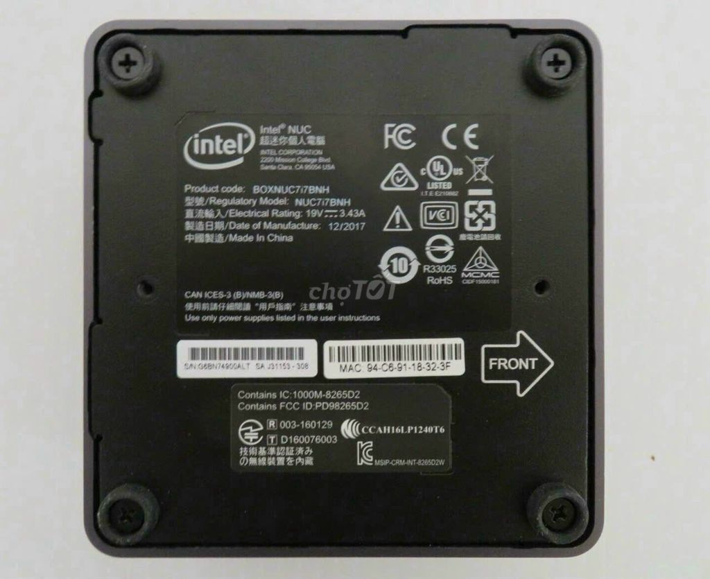 Máy tính Intel Nuc core i7 NUC7i7BNH 8GB SSD 512GB