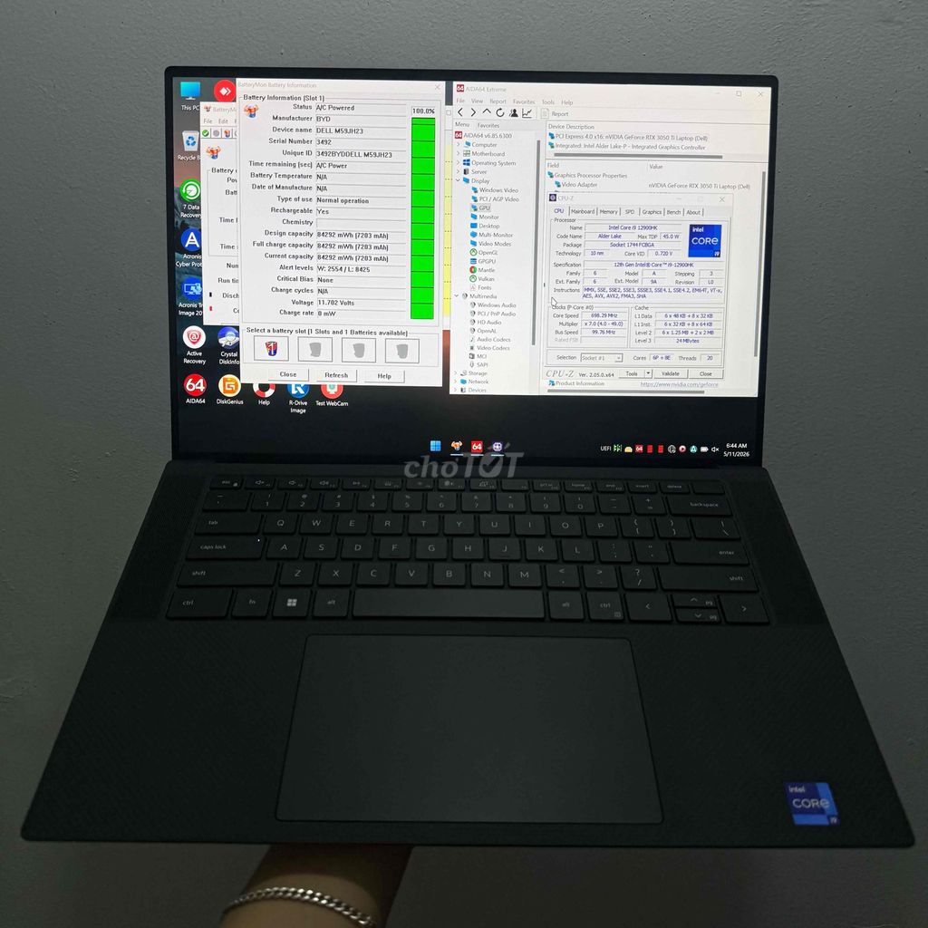 Dell XPS i9-12900HK Pin100% Máy đẹp 99%. Mua bán Laptop tại Quận Thanh Xuân Hà Nội được đăng bởi Nguyễn Việt Anh hình 1