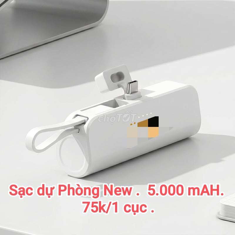 Sạc dự phòng 5000mAh Trắng nhỏ gọn. Mua bán Phụ kiện (Màn hình, Chuột...) tại Quận Tân Phú Tp Hồ Chí Minh được đăng bởi Phan Huy Hoàng  hình 1
