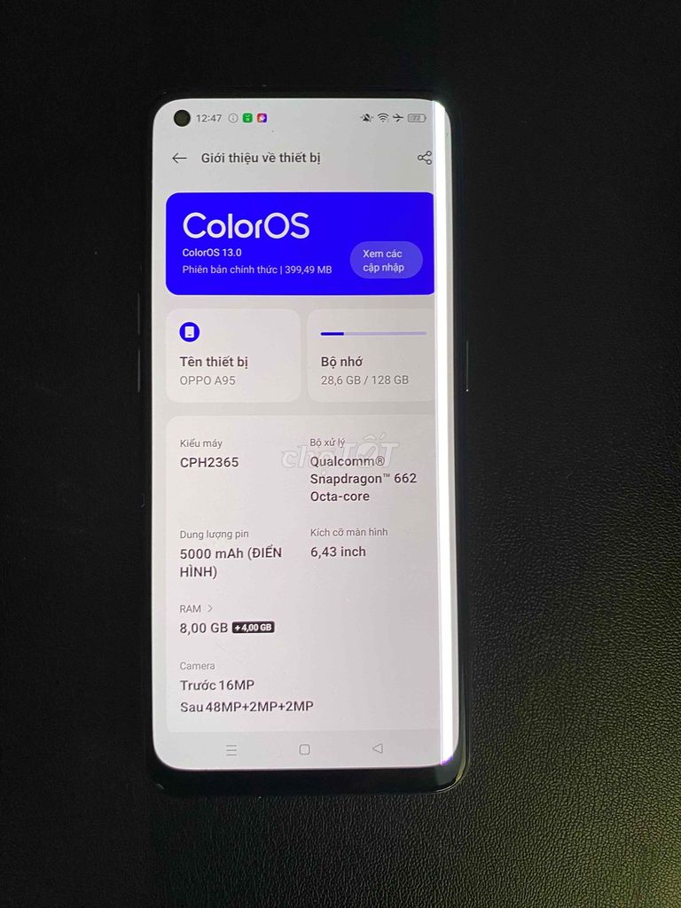 Oppo A95 Bạc 128GB. Mua bán Điện thoại tại Quận Bình Tân Tp Hồ Chí Minh được đăng bởi Ngô Đăng Khoa hình 1
