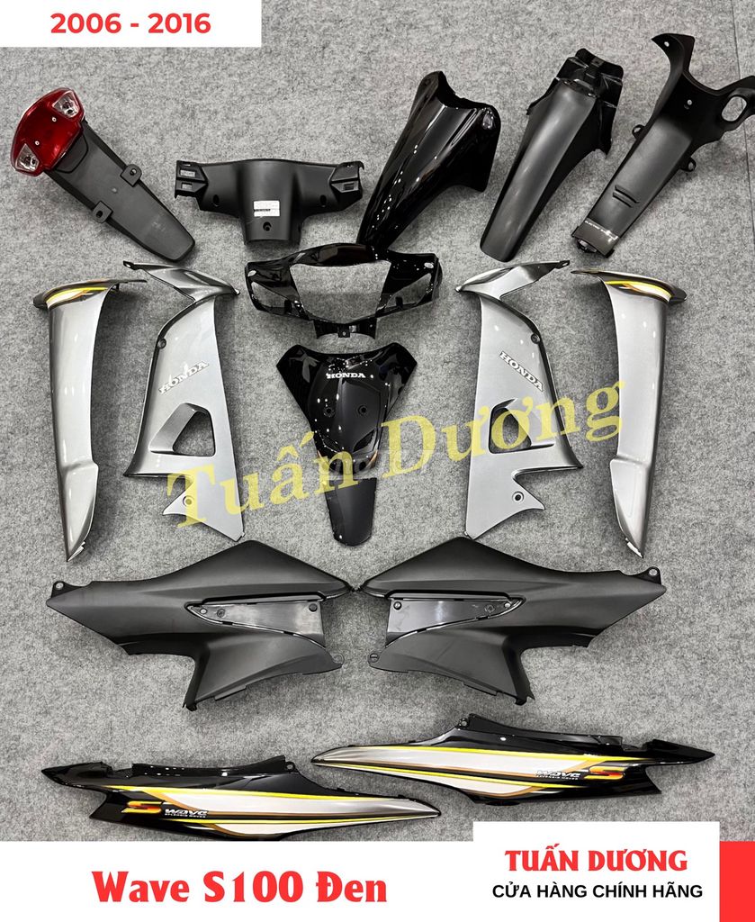 Wave S100 Đen - Dàn Áo Xe Wave Lớn Chuẩn Khung. Mua bán Phụ tùng xe tại Quận Hà Đông Hà Nội được đăng bởi Phụ Tùng Xe Tuấn Dương hình 1