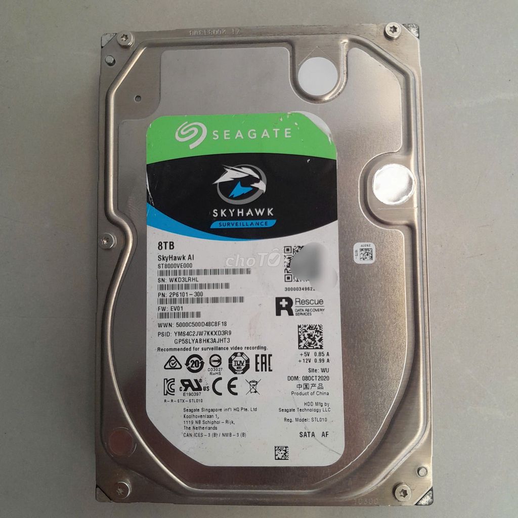 Ổ cứng HDD 8TB Seagate SkyHawk AI ST8000VE000. Mua bán Linh kiện (RAM, Card...) tại Thành phố Biên Hòa Đồng Nai được đăng bởi Nguyen Quang Hau hình 1