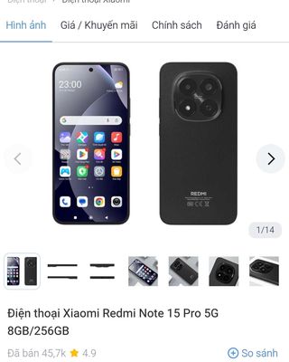 Xiaomi Redmi Note 15 Pro 5G Đen 200MP