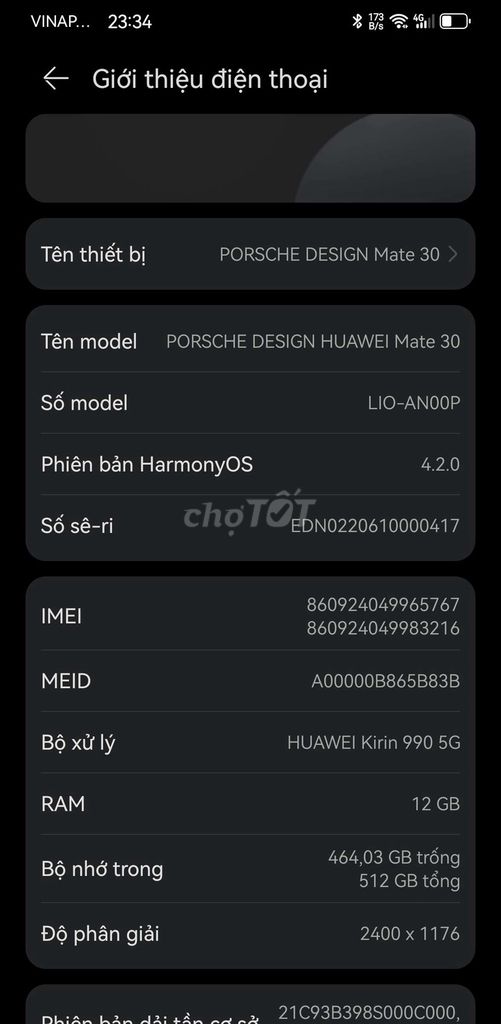Huawei Mate 30 RS 512GB Đen. Mua bán Điện thoại tại Thành phố Bắc Giang Bắc Giang được đăng bởi sonnn hình 1
