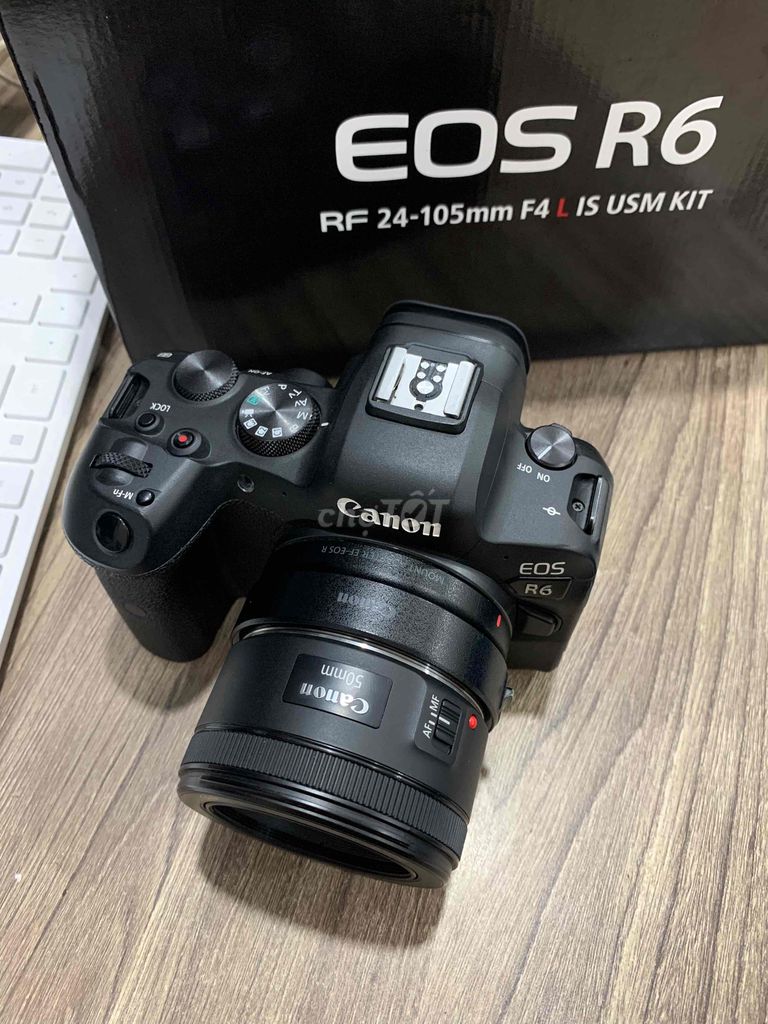 Bộ Canon R6 Fullbox + Ngàm + Lens 50 STM