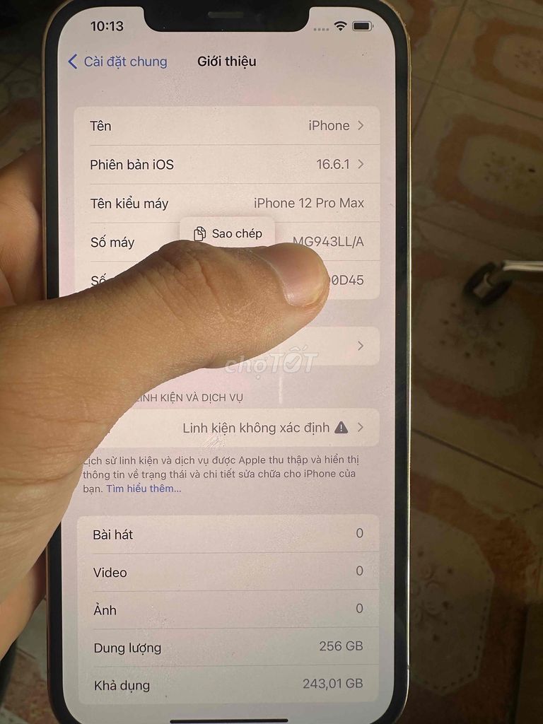 Apple iPhone 12 Pro Max 256GB Vàng Đã thay pin. Mua bán Điện thoại tại Quận 12 Tp Hồ Chí Minh được đăng bởi Nguyễn Tín hình 1