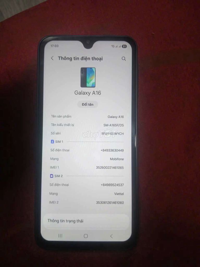 Samsung Galaxy A16 128GB Đen. Mua bán Điện thoại tại Huyện Long Thành Đồng Nai được đăng bởi Tran minh hình 1