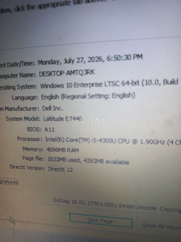 Dell Latitude E7440 i5-4300U Windows 10. Mua bán Laptop tại Quận Cầu Giấy Hà Nội được đăng bởi Cá hình 1