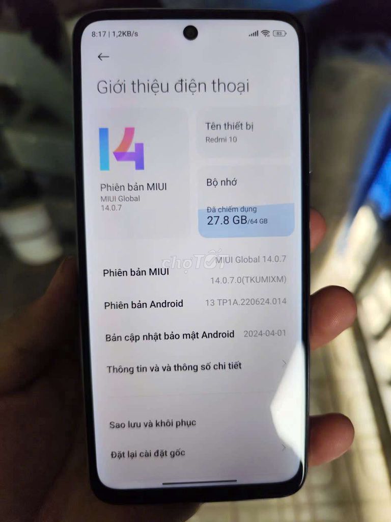 Xiaomi Redmi 10. Mua bán Điện thoại tại Quận 12 Tp Hồ Chí Minh được đăng bởi Tuong hình 1