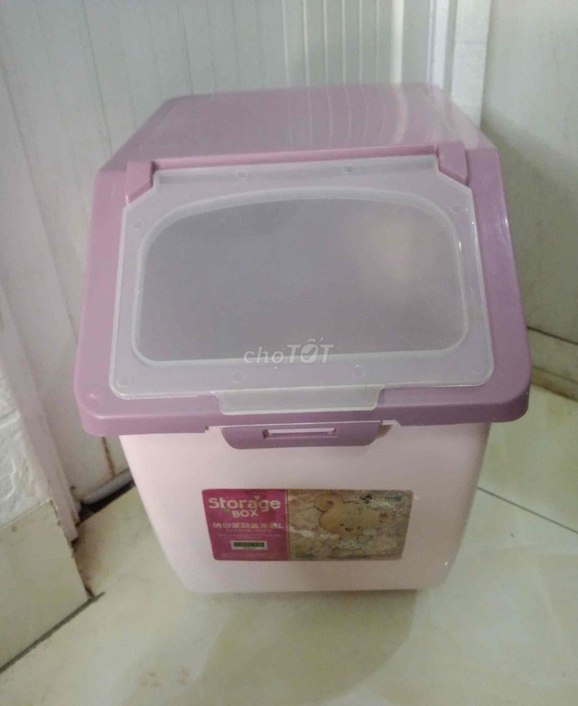 Thùng đựng gạo nhựa Hồng. Mua bán Dụng cụ nhà bếp tại Quận Nam Từ Liêm Hà Nội được đăng bởi  Quốc Ngọc  hình 1