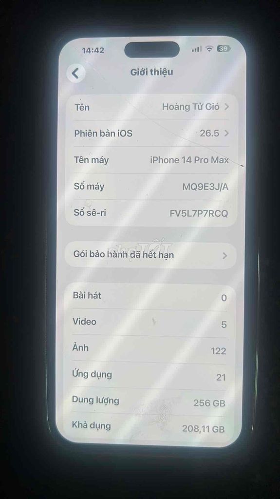 iPhone 14 Pro Max 256GB. Mua bán Điện thoại tại Huyện Chư Prông Gia Lai được đăng bởi Bố Trẻ Con hình 1