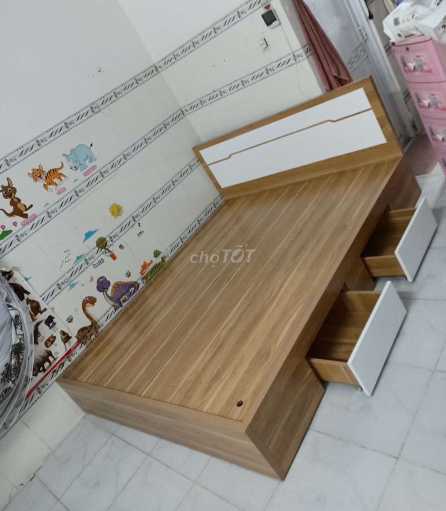 GIƯỜNG 1M8*2M GỖ CÔNG NGHIỆP MDF CÓ HỘP KÉO