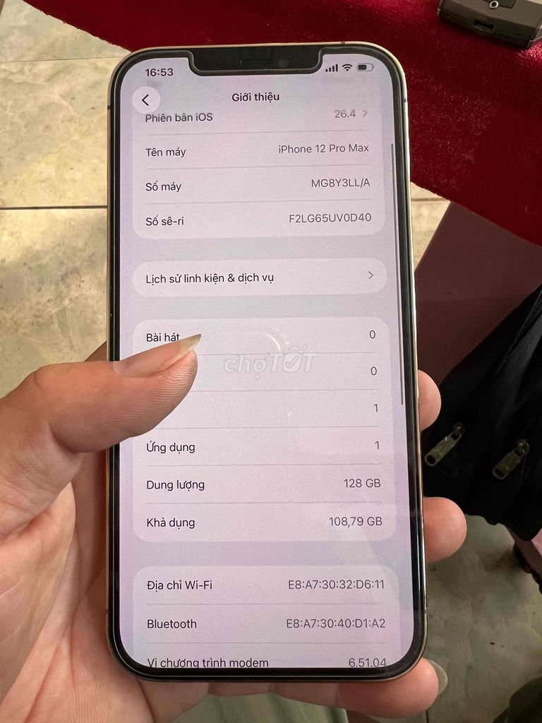 Apple iPhone 12 Pro Max 128GB Vàng Đã sử dụng. Mua bán Điện thoại tại Thị xã Tân Uyên Bình Dương được đăng bởi phi trường mobile hình 1