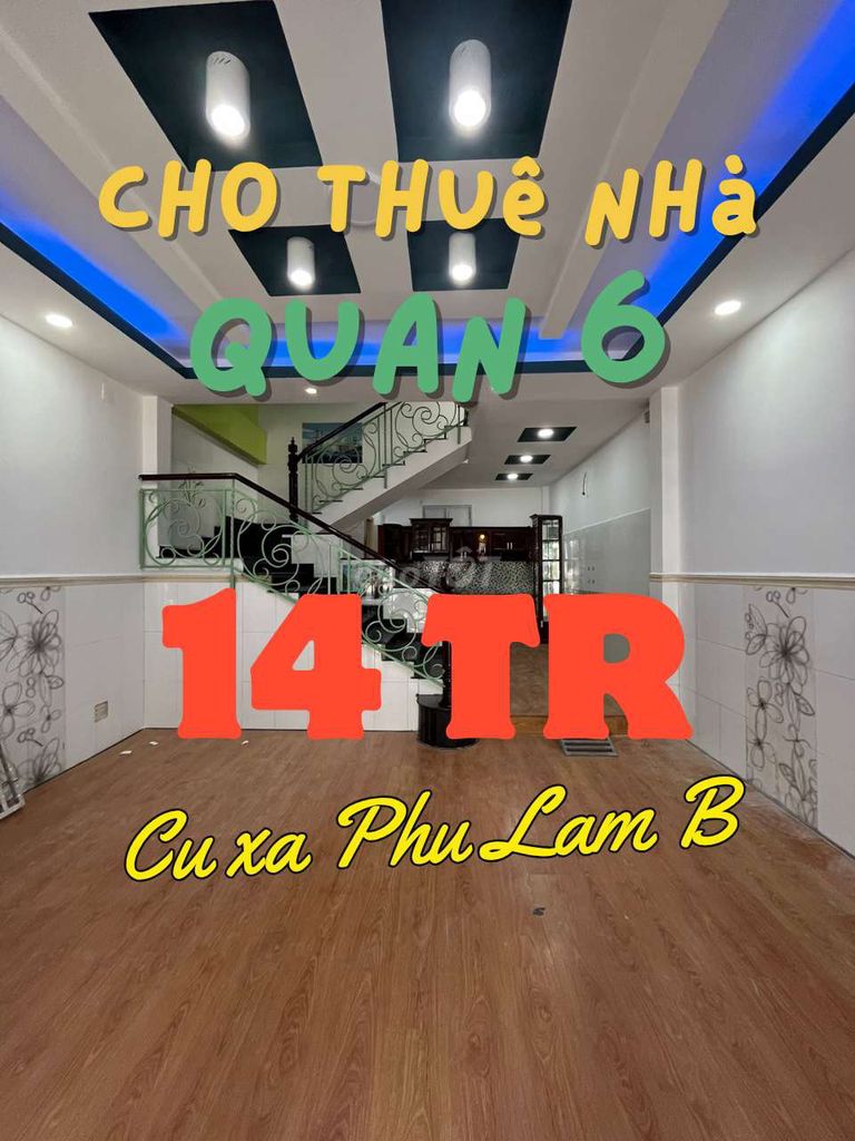 Nhà MTNB Cư Xá Phú Lâm B - 6 x 12 - Trệt 2 Lầu ST - 3PN 3WC - Giá 14tr