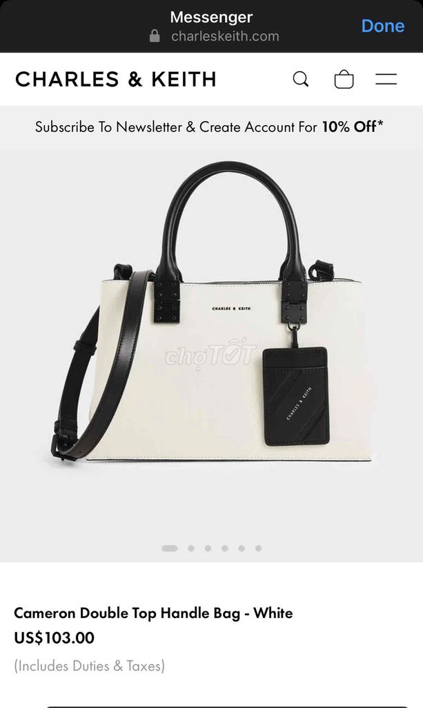 Pass lại túi CHARLES & KEITH hàng mới 100%