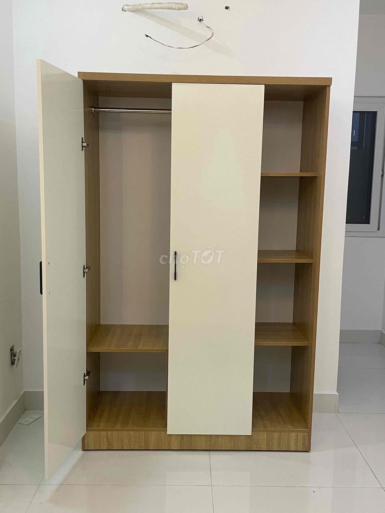 Tủ quần áo 1.2m gỗ MDF phủ melamine có đợt