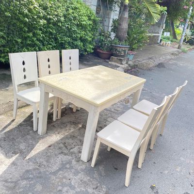 Bộ Bàn ăn mặt đá gỗ tự nhiên 6 ghế cũ dùng còn tốt. Mua bán Bàn ghế tại Quận Bình Thạnh Tp Hồ Chí Minh được đăng bởi Nội Thất Giá Sĩ Phú Nhàn