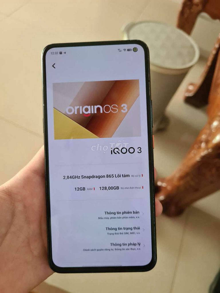 iQOO 3 128GB Đen. Mua bán Điện thoại tại Quận Đống Đa Hà Nội được đăng bởi Ngọc Minhh hình 1