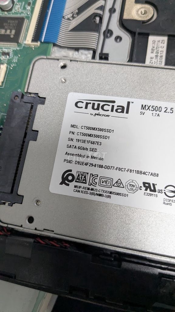 Ổ cứng SSD Crucial MX500 500GB SATA 3. Mua bán Linh kiện (RAM, Card...) tại Thành phố Biên Hòa Đồng Nai được đăng bởi Robin hình 1