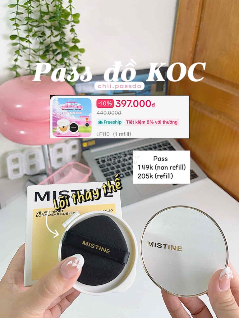 Phấn nước Mistine Mỏng nhẹ, tự nhiên Nữ. Mua bán Phụ kiện thời trang khác tại Thành phố Thủ Đức Tp Hồ Chí Minh được đăng bởi Nguyễn Ngọc Như Quỳnh  hình 1