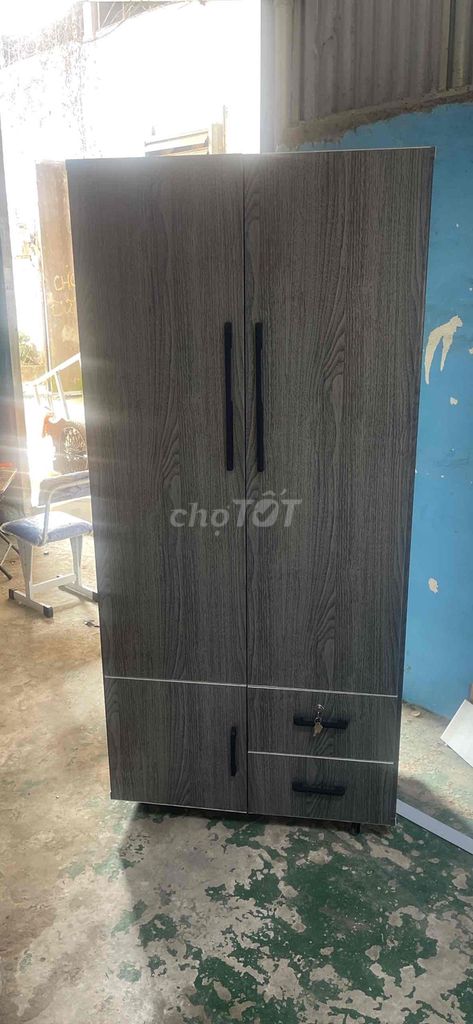 Tủ quần áo Nhựa Xám 1m8x80cm. Mua bán Tủ, kệ gia đình tại Thành phố Vĩnh Long Vĩnh Long được đăng bởi Nội Thất Minh Quân Vĩnh Long hình 1
