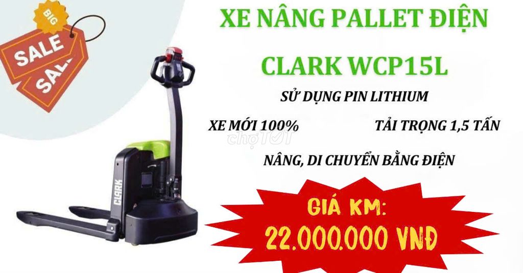 Giá sốc💥 22.000.000 - Xe nâng điện Lithium 1.5tấn