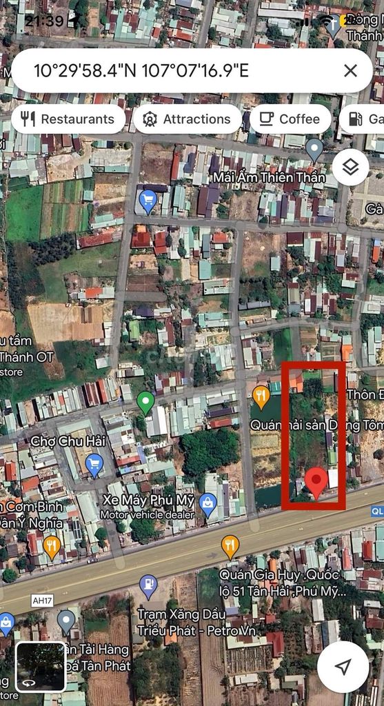 Đất mt quốc lộ 51 Vũng Tàu : 1.800m2 thổ 900m2