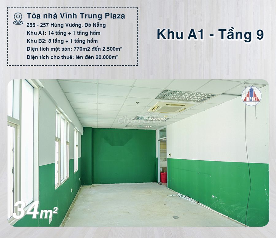 CHO THUÊ VĂN PHÒNG TỪ 25M2 ĐẾN 2200M2 TÒA NHÀ VĨNH TRUNG PLAZA