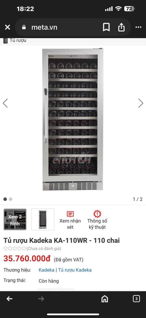 Tủ rượu Kadeka KA-110WR-110chai Xx singapore,sx TQ. Mua bán Tủ lạnh tại Quận 10 Tp Hồ Chí Minh được đăng bởi Nguyễn Xuyến hình 3